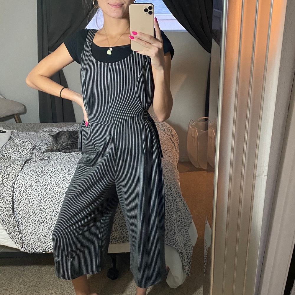 Pinstripe Adjustable Jumpsuit